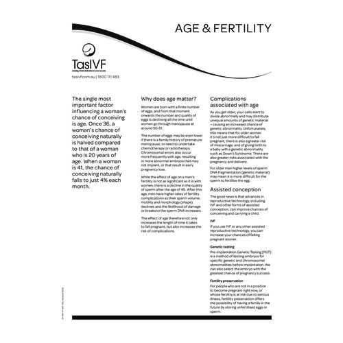 age and fertility brochure