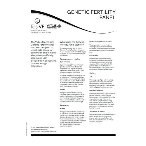 fact sheet genetic fertility panel