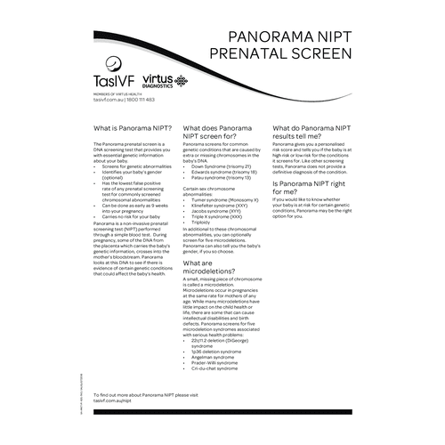 fact sheet NIPT Prenatal Screen