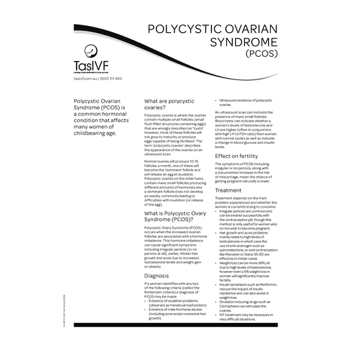 fact sheet Polycystic Ovarian Syndrome (PCOS)