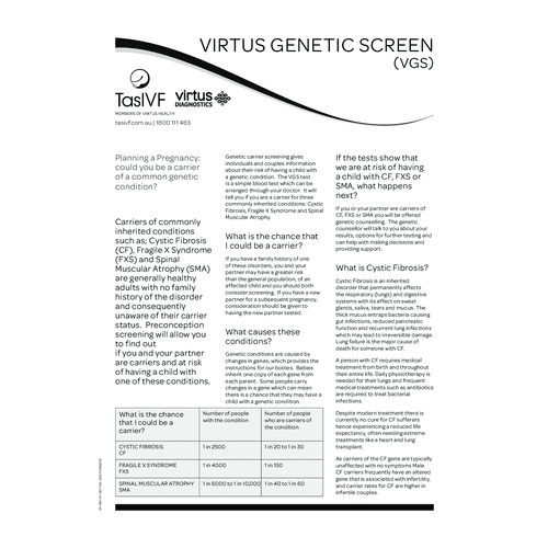 fact sheet Virtus Genetic Screen